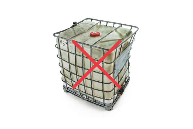 Dirty Caged IBC Tote