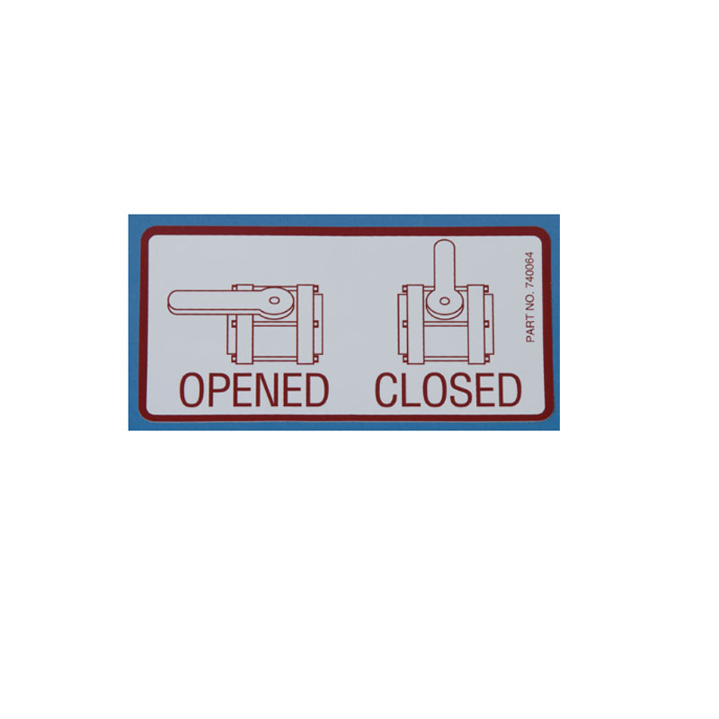 740064 Decal - Valve Open/Close for Tuff Tank II