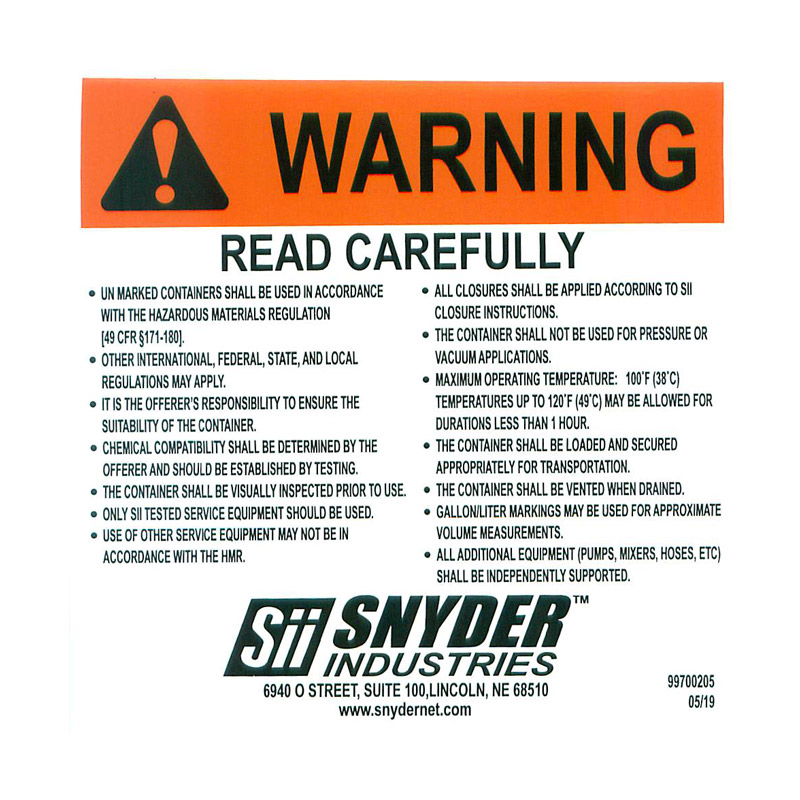 99700205 WARNING Decal