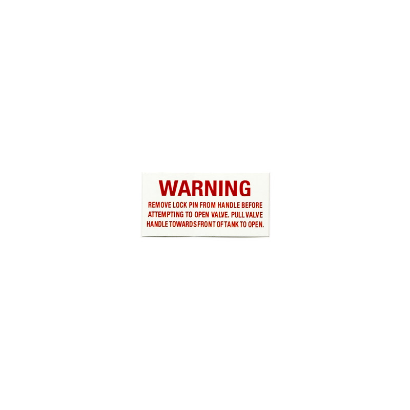 99700221 Valve Warning Decal