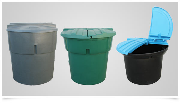 200, 300, & 450 Gallon Plastic Garbage Cans For Sale - American